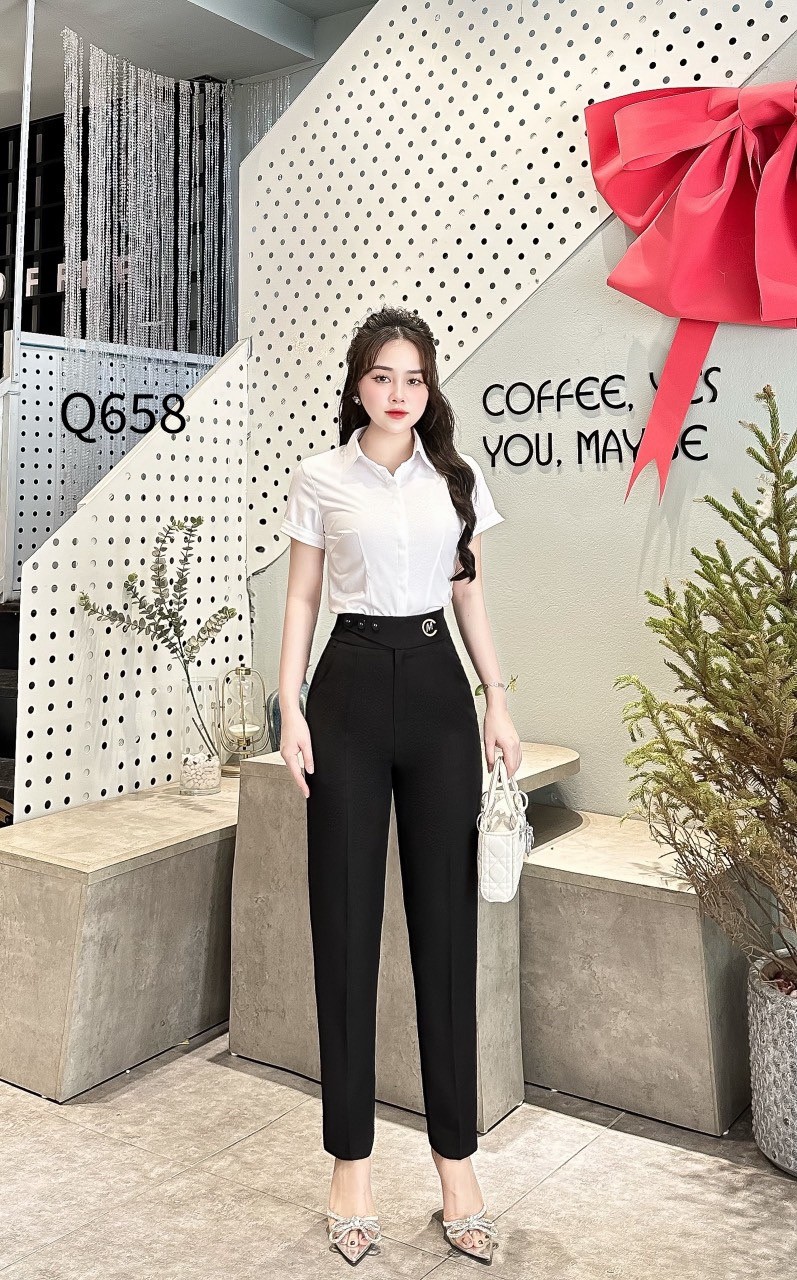 Q658 quần baggy 3 cúc tag lệch