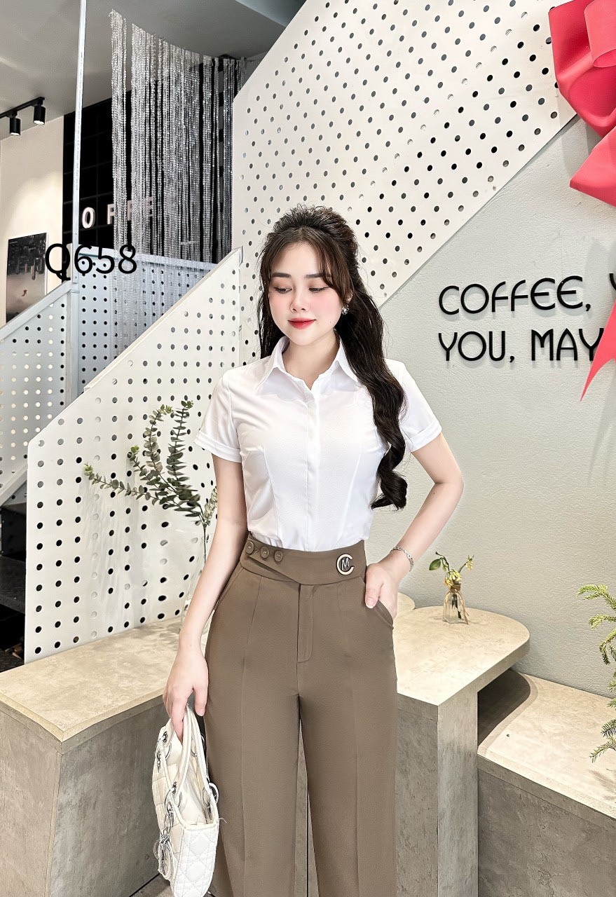 Q658 quần baggy 3 cúc tag lệch