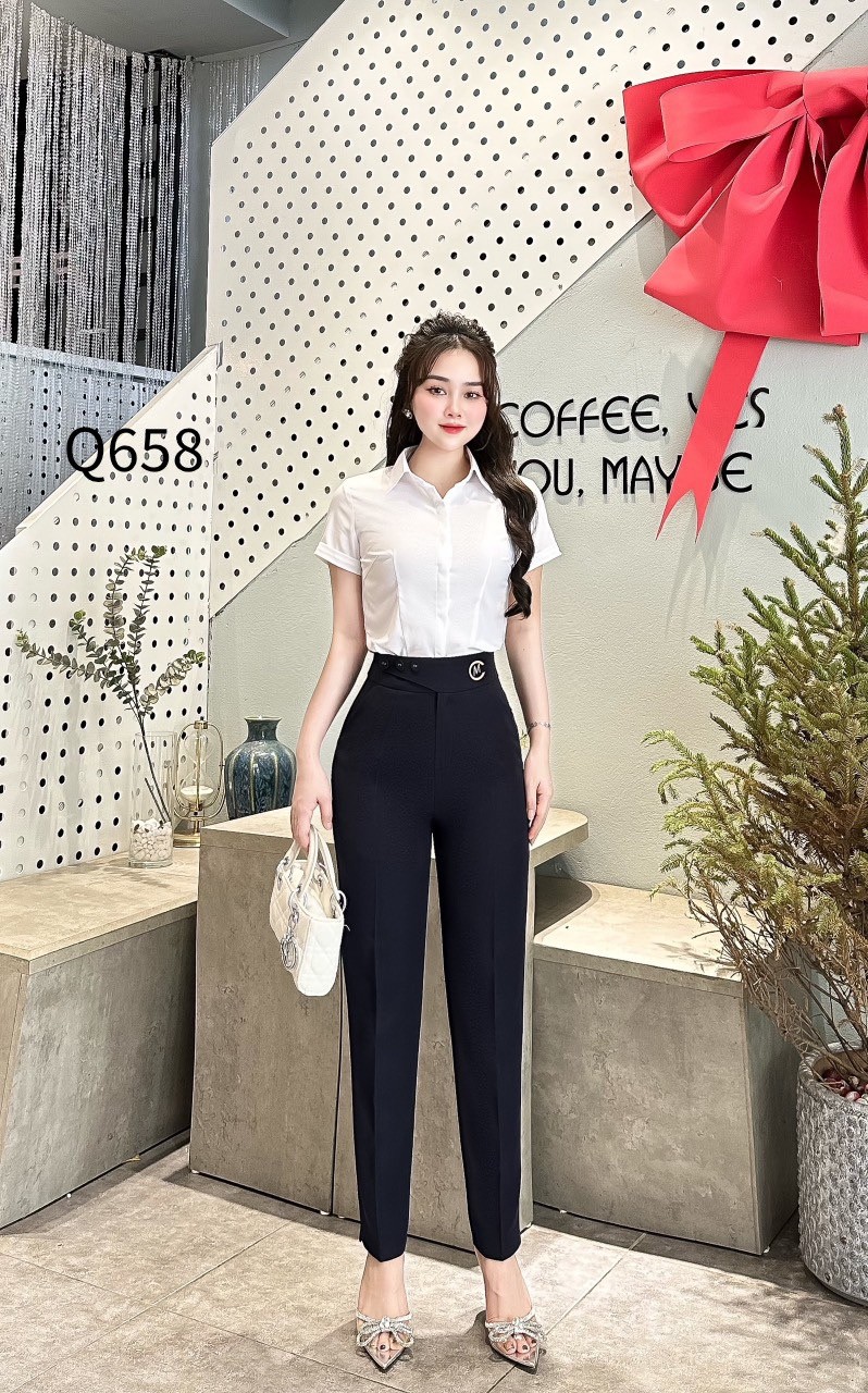 Q658 quần baggy 3 cúc tag lệch