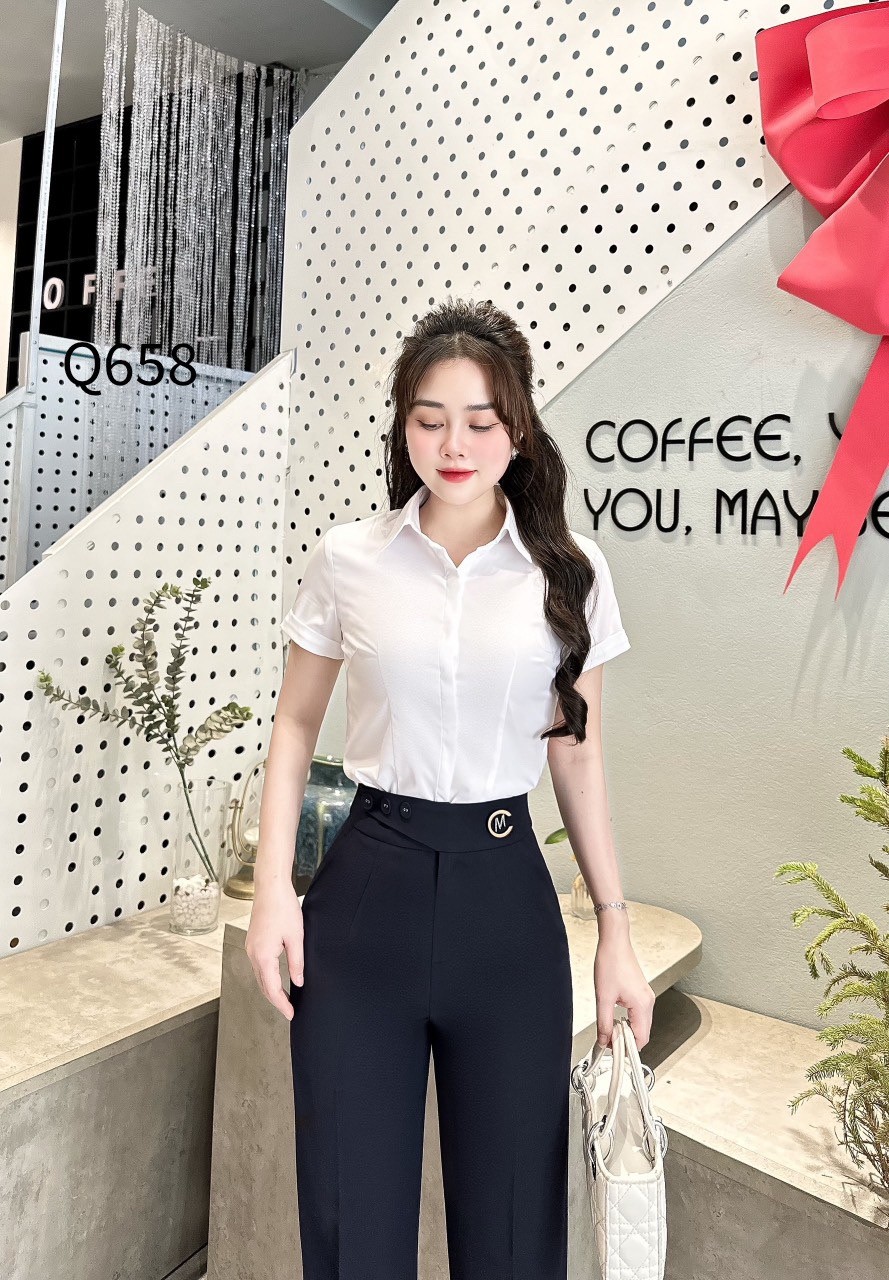 Q658 quần baggy 3 cúc tag lệch