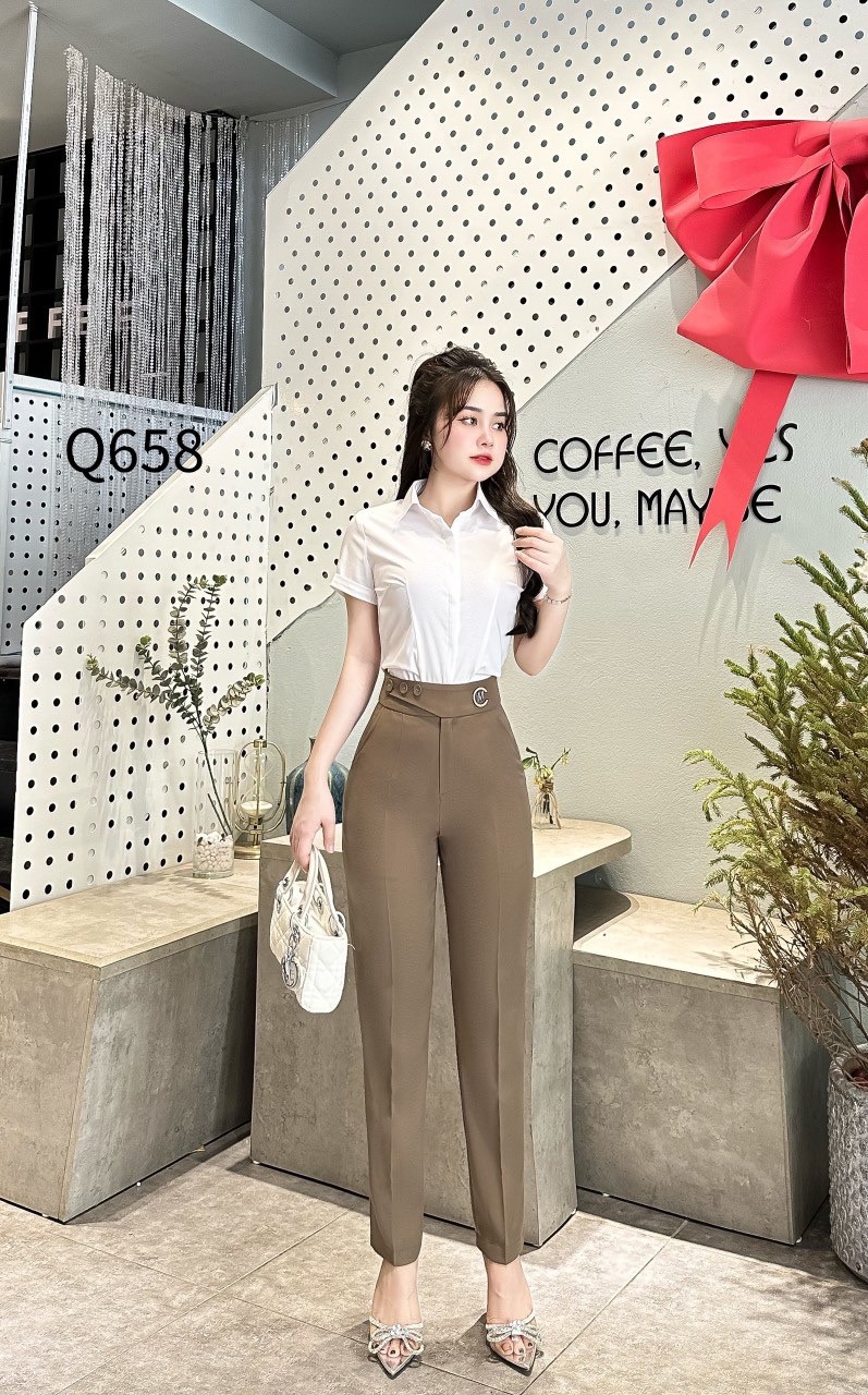 Q658 quần baggy 3 cúc tag lệch