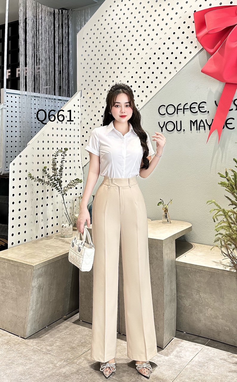 Q661 quần xuông 1 cúc lệch