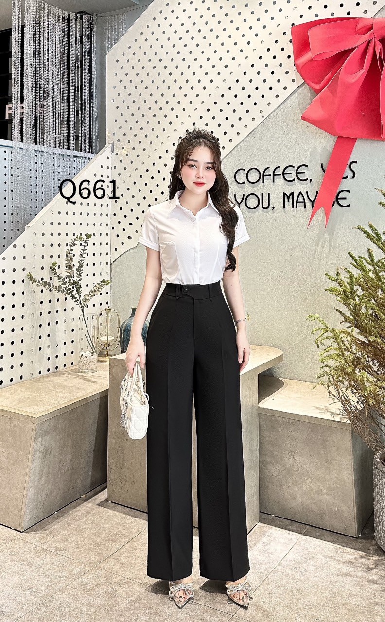 Q661 quần xuông 1 cúc lệch