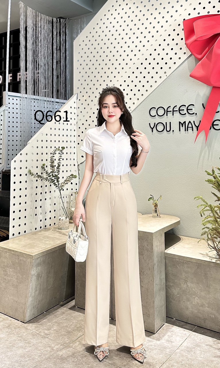 Q661 quần xuông 1 cúc lệch