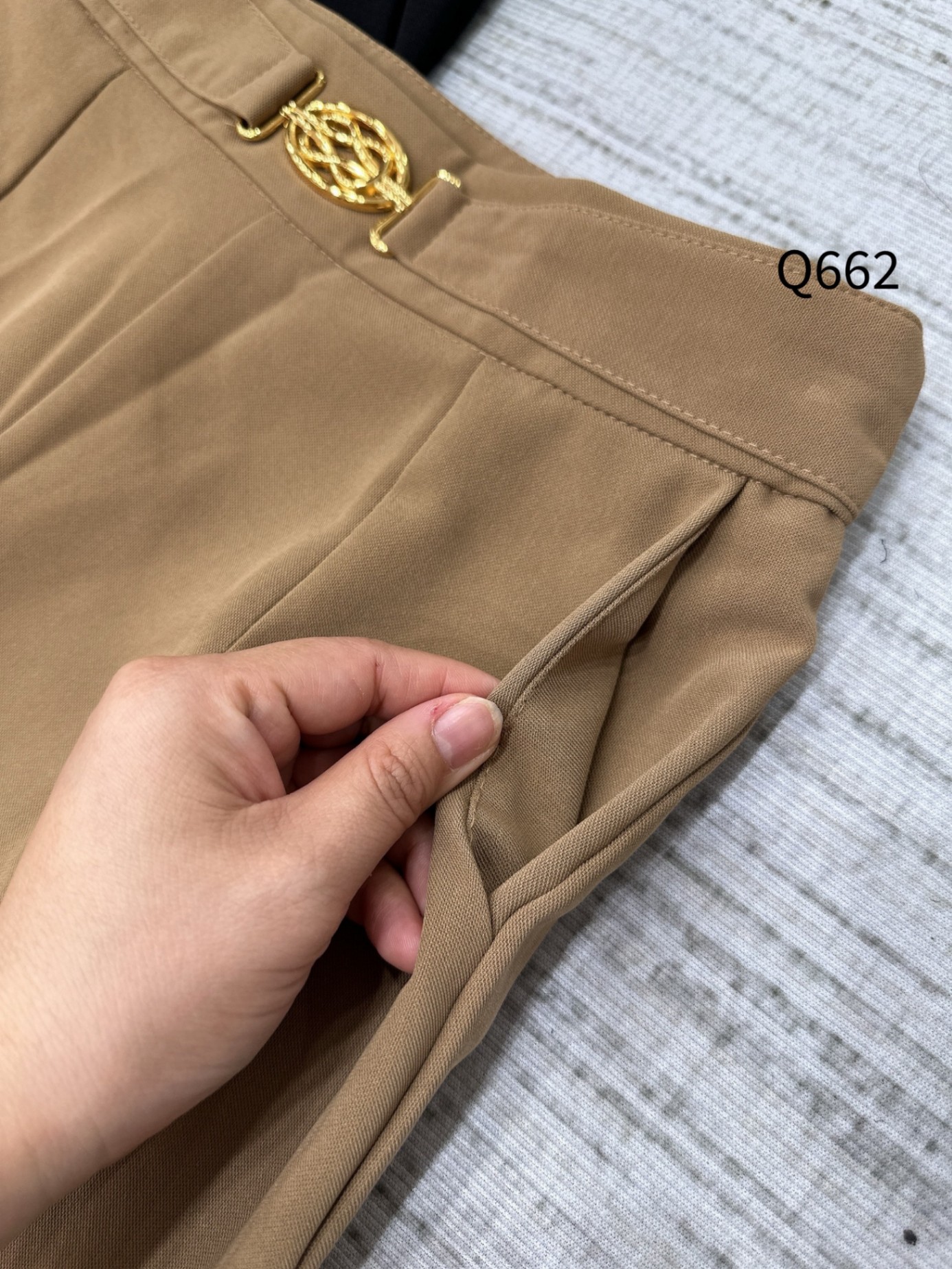 Q662 quần QC baggy lửng đai vàng