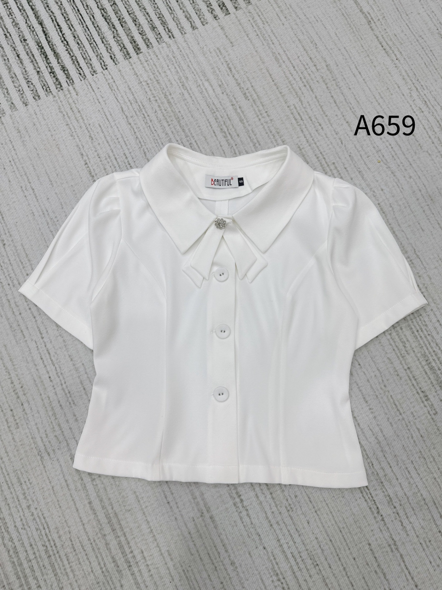 A659 áo cổ nơ tag đá