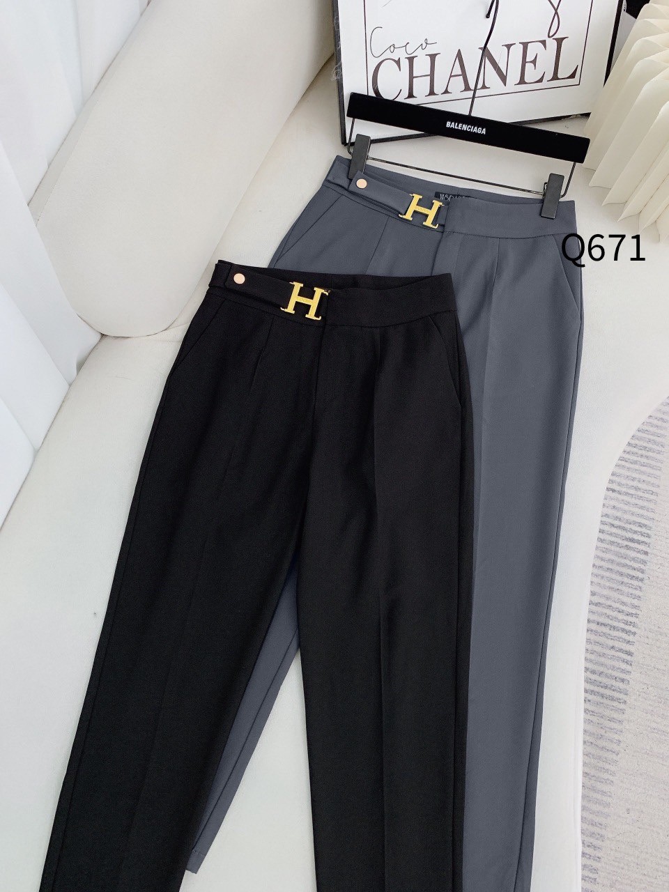 Q671 quần baggy đai chữ H