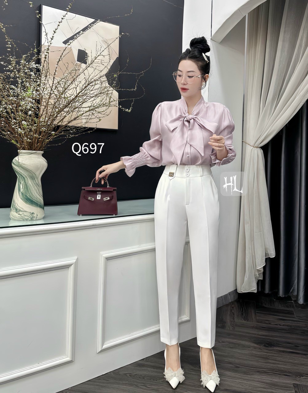 Q697 quần baggy 2 cúc bọc tag G