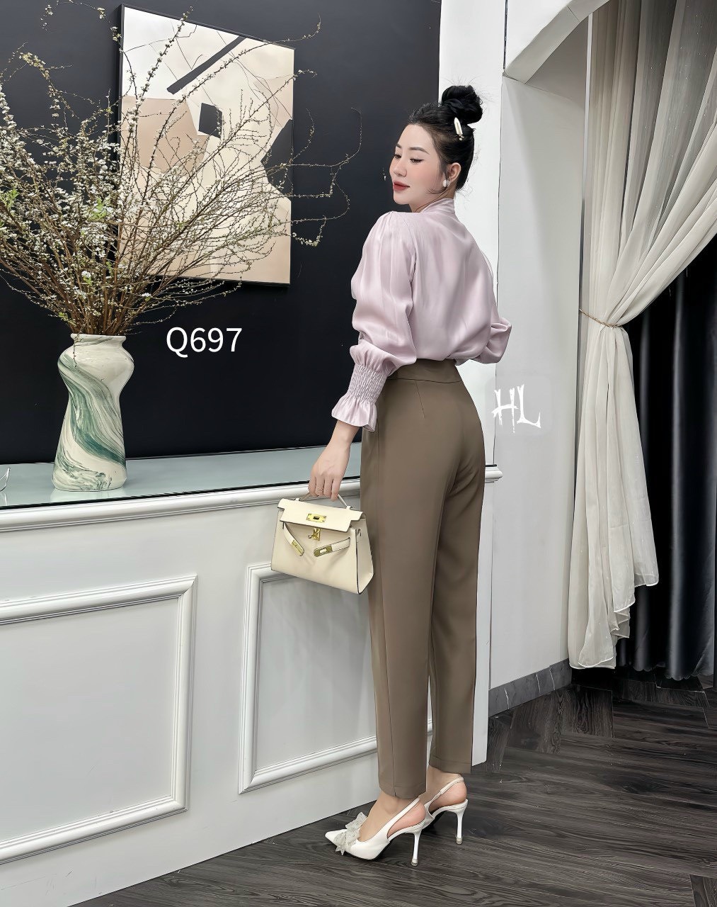 Q697 quần baggy 2 cúc bọc tag G