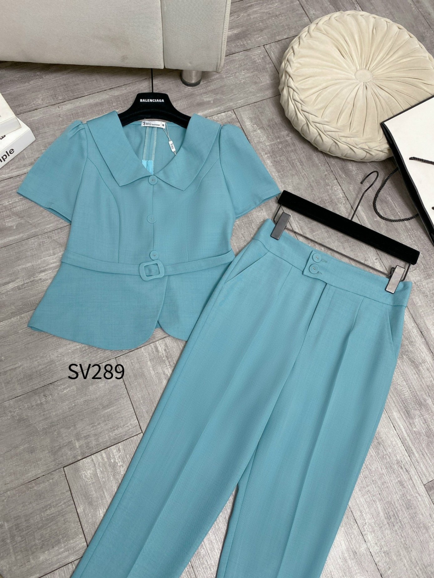 SV289 set áo đai quần baggy 2 cúc