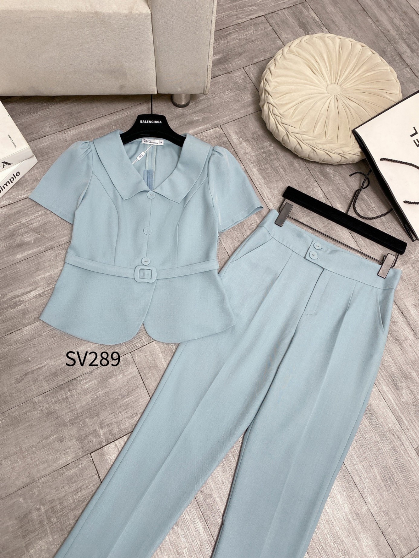 SV289 set áo đai quần baggy 2 cúc