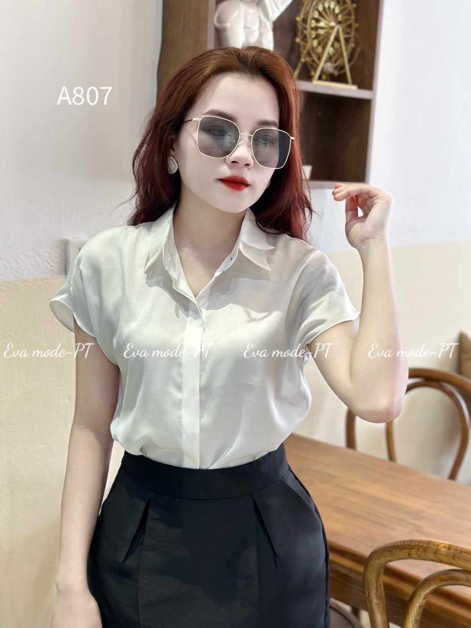 A807 sơ mi ngắn tay cổ 2 lớp