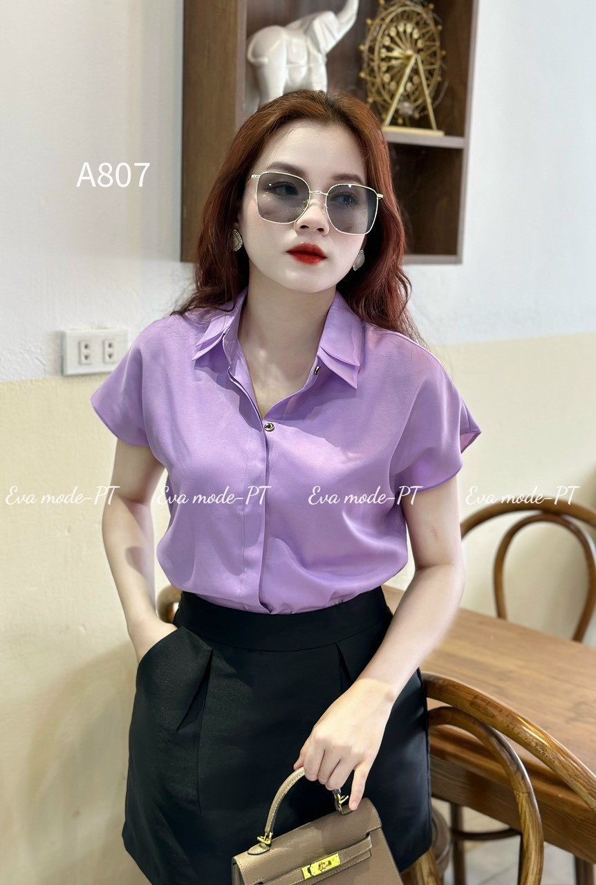 A807 sơ mi ngắn tay cổ 2 lớp