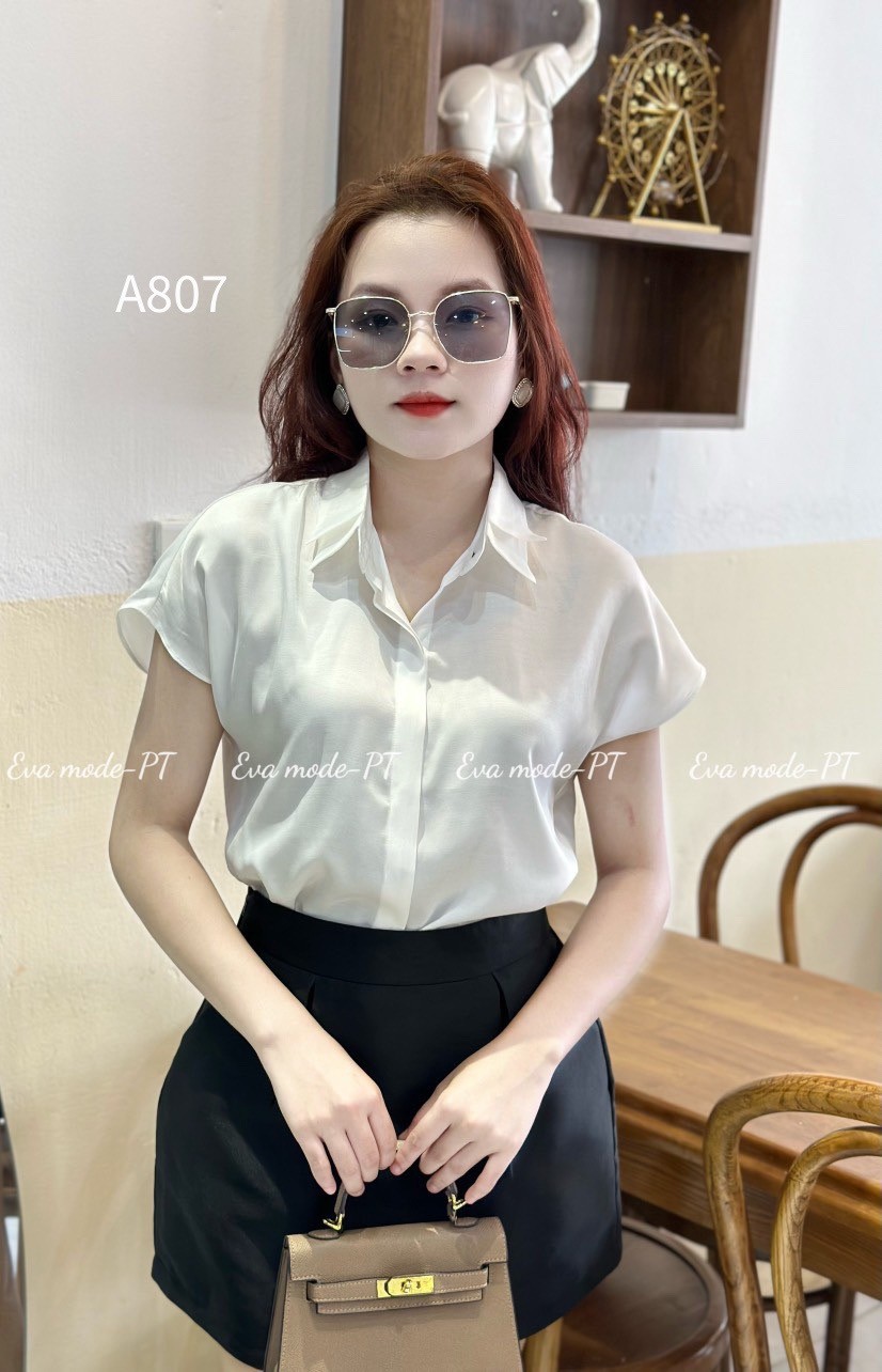 A807 sơ mi ngắn tay cổ 2 lớp