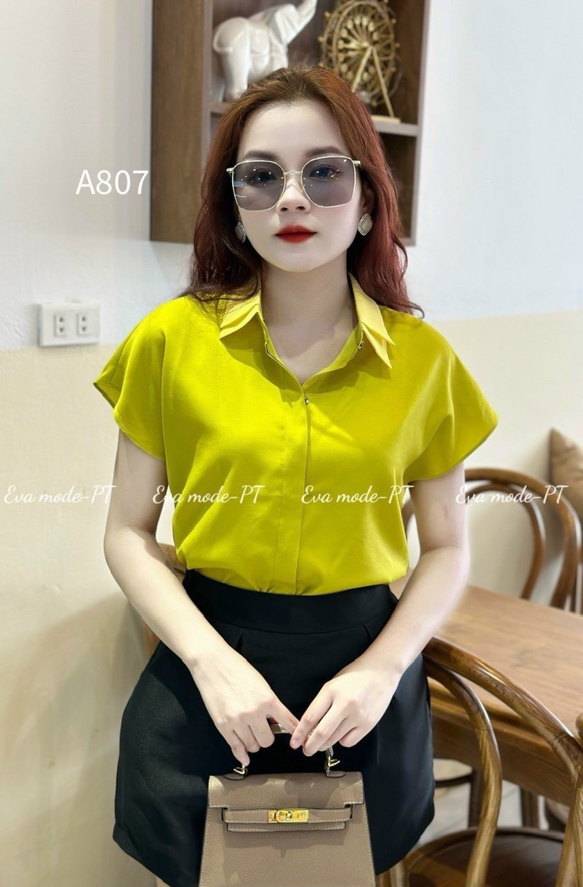 A807 sơ mi ngắn tay cổ 2 lớp