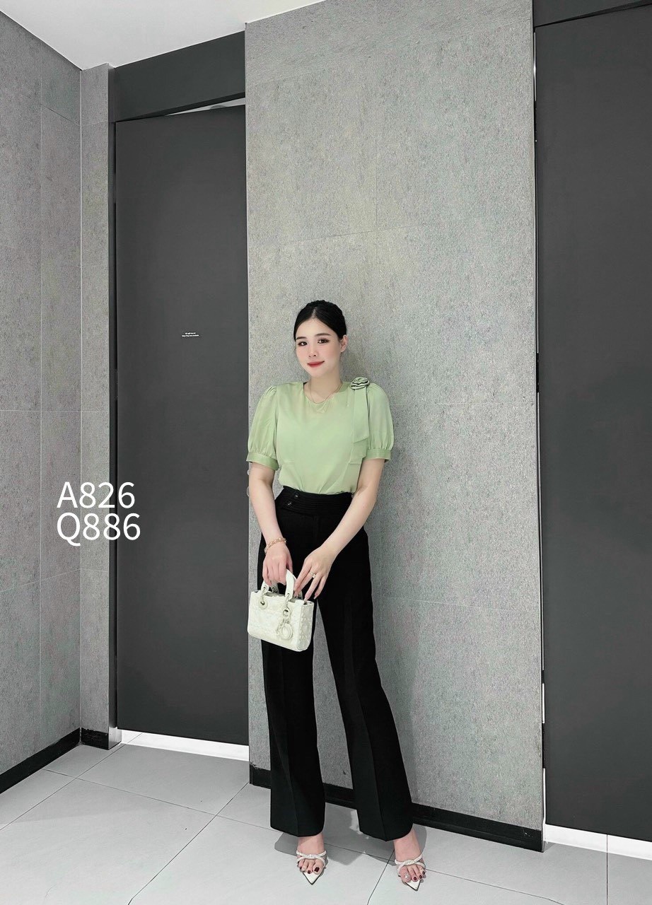 Q886 quần xuông cạp ly 2 cúc bọc