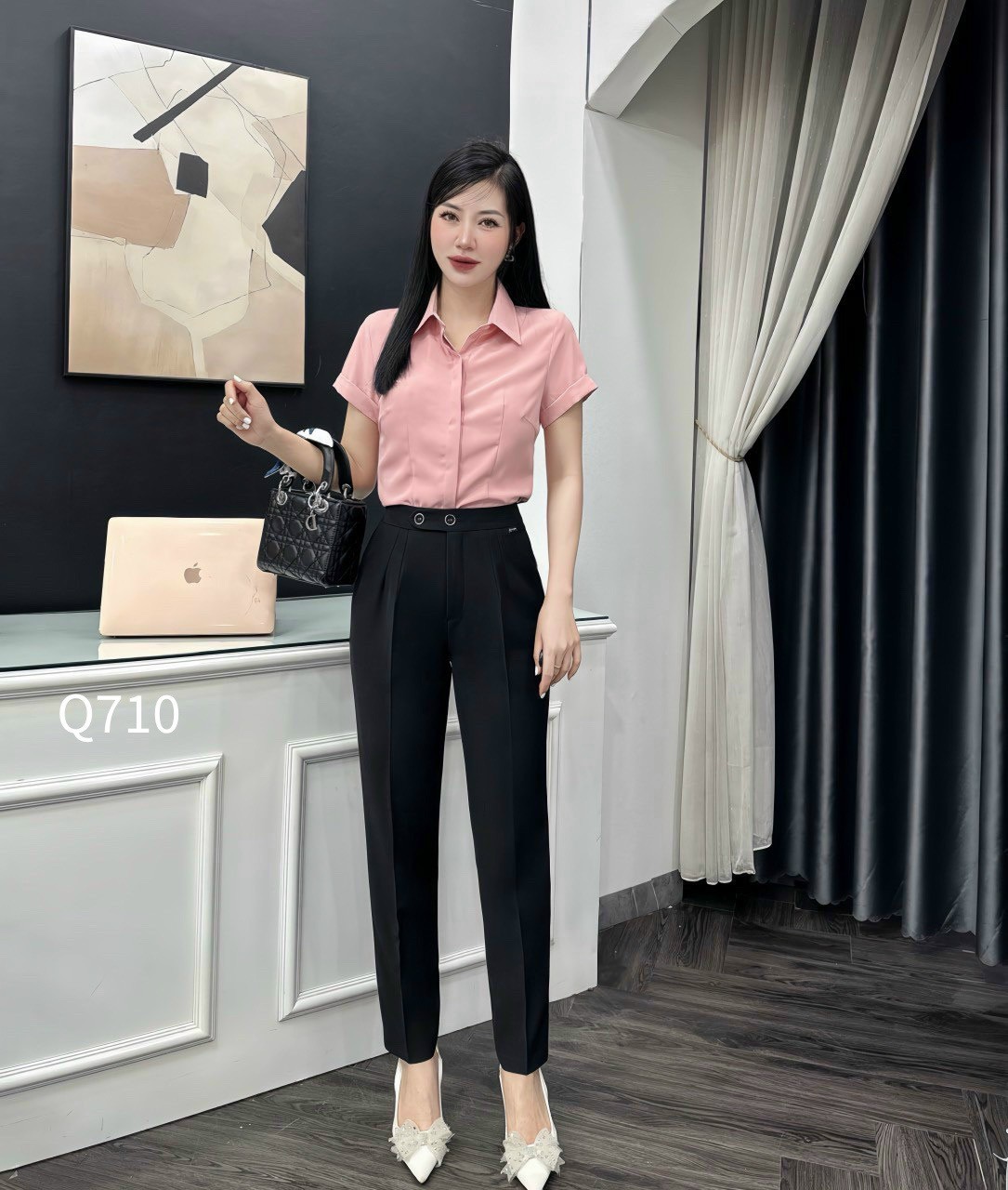 Q710 quần baggy cúc nhê nhọn