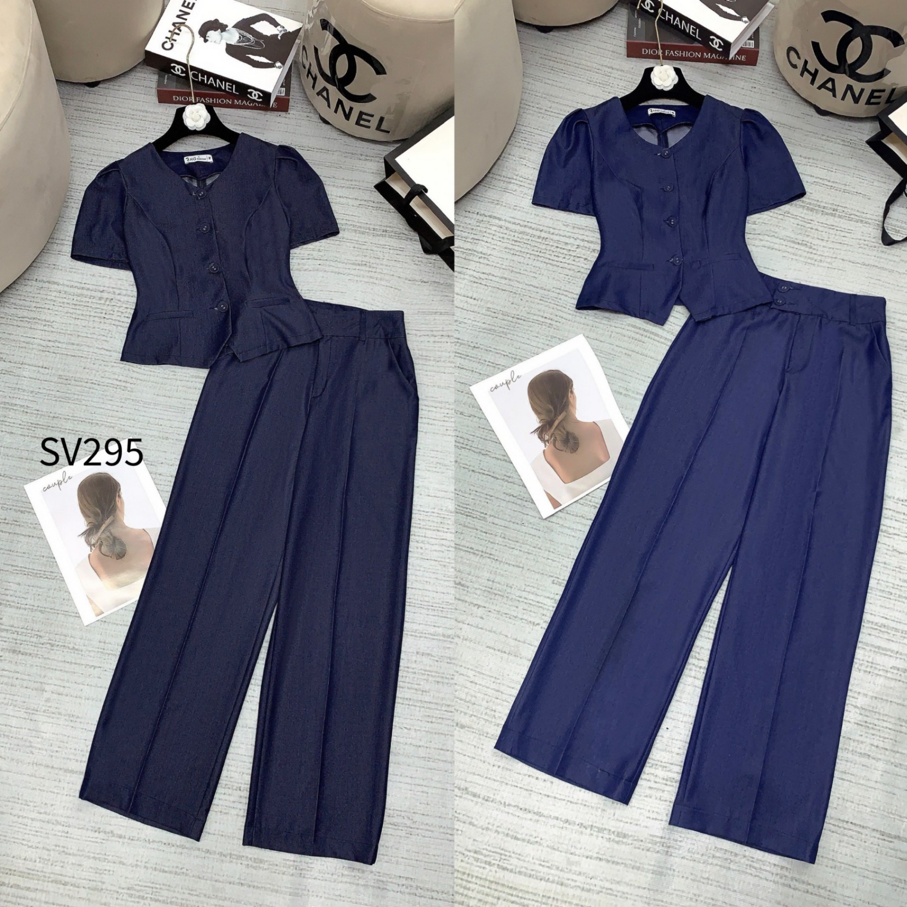 SV295 set jean mỏng quần xuông