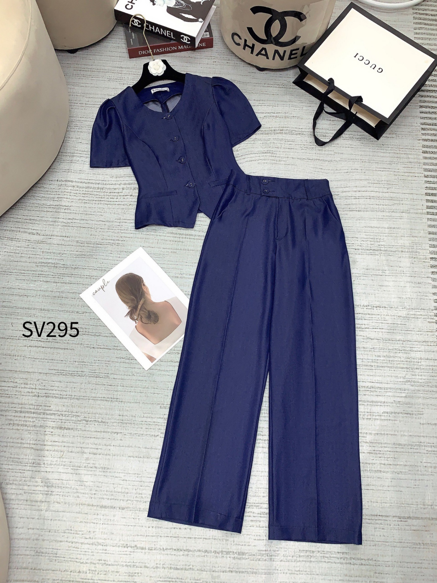 SV295 set jean mỏng quần xuông