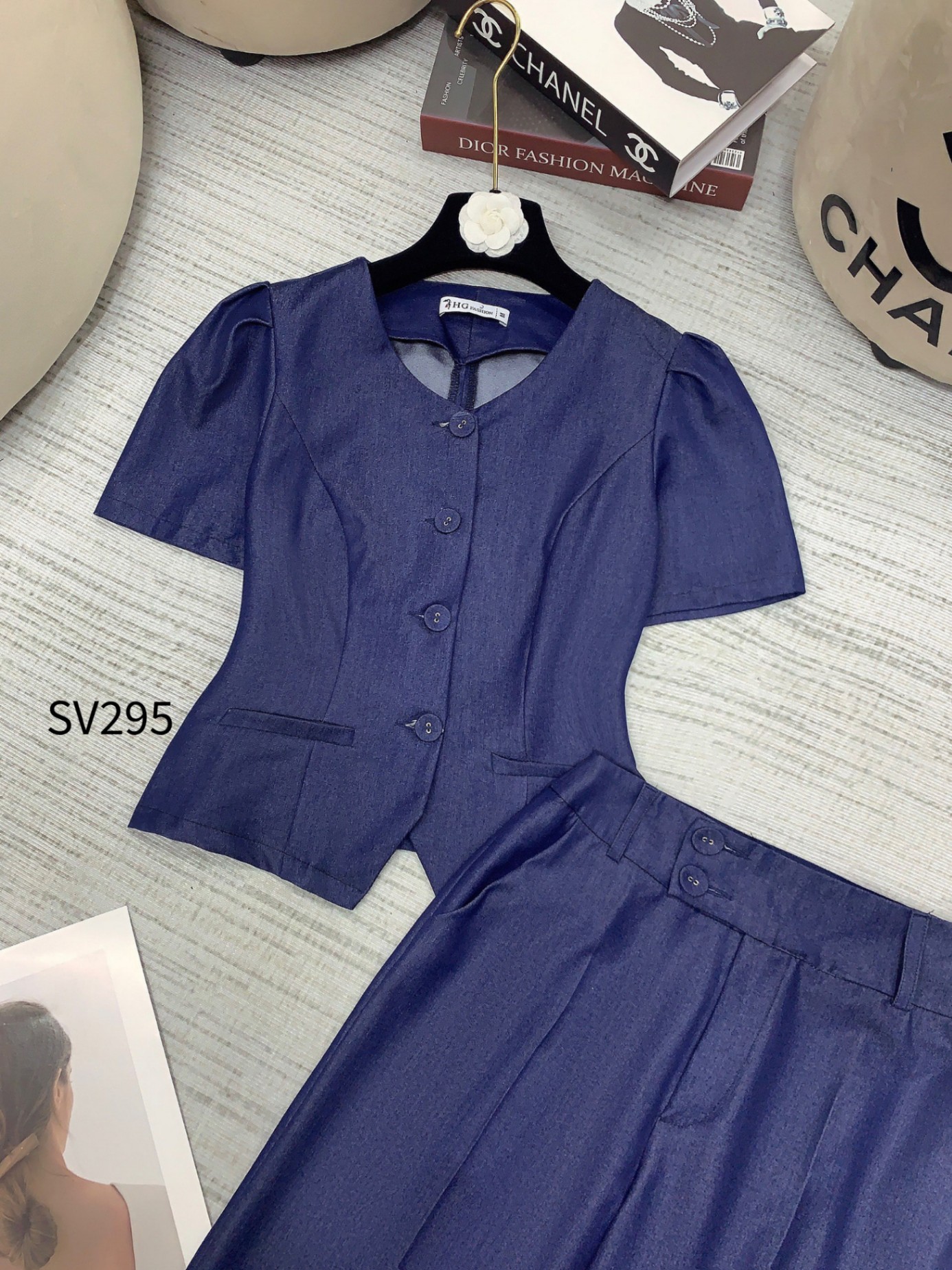 SV295 set jean mỏng quần xuông