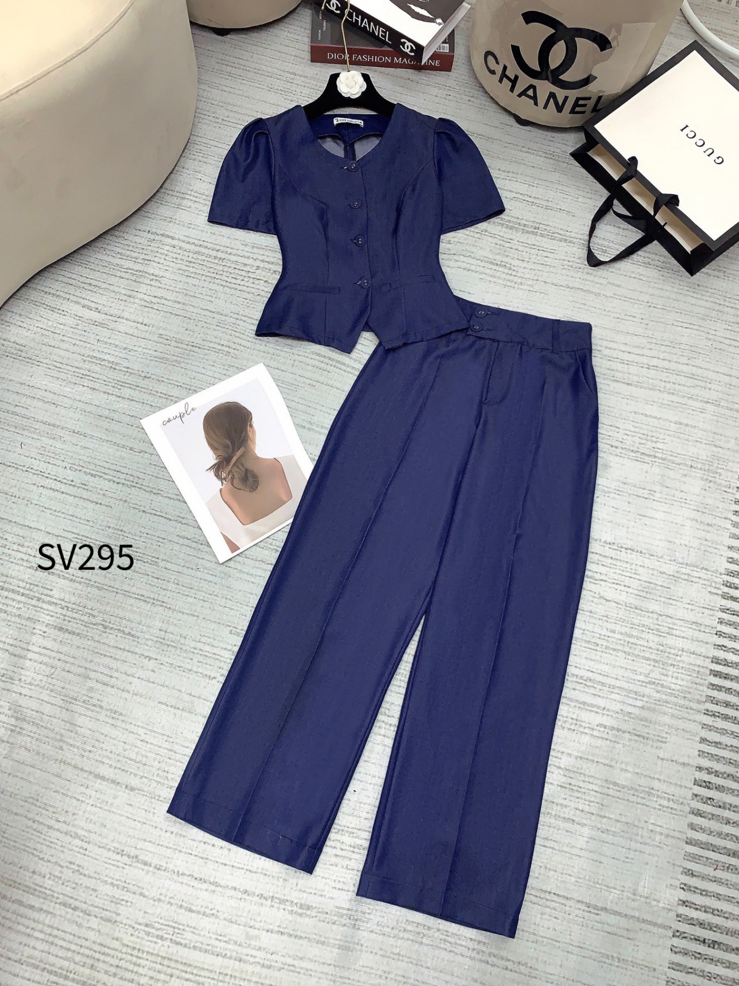 SV295 set jean mỏng quần xuông