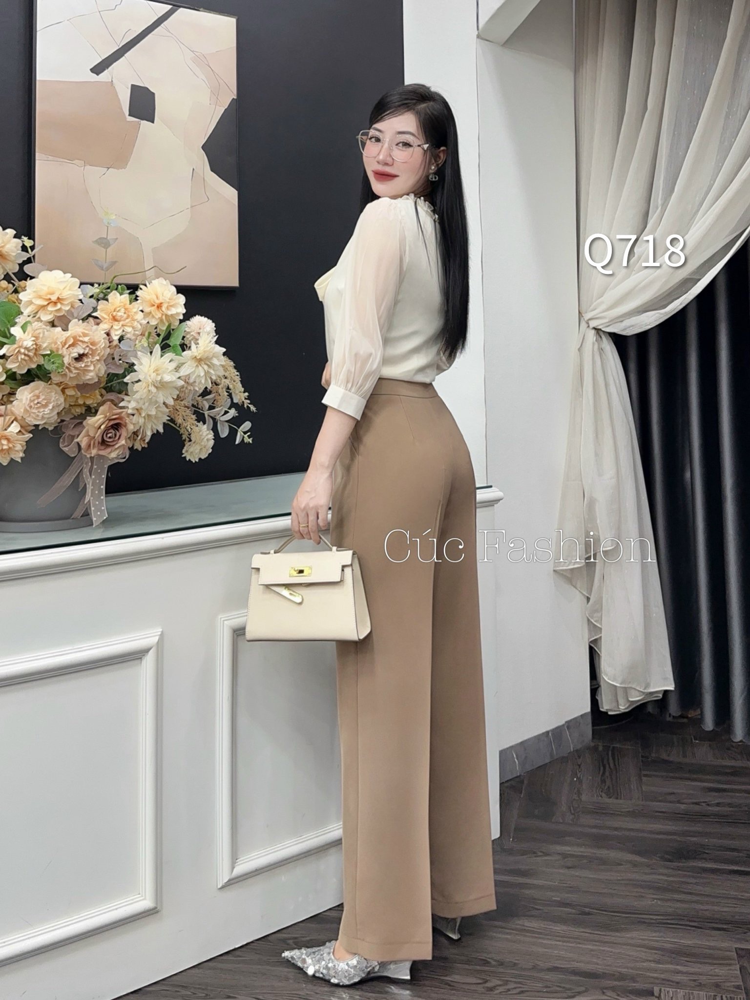 Q718 Quần xuông 3 cúc lệch