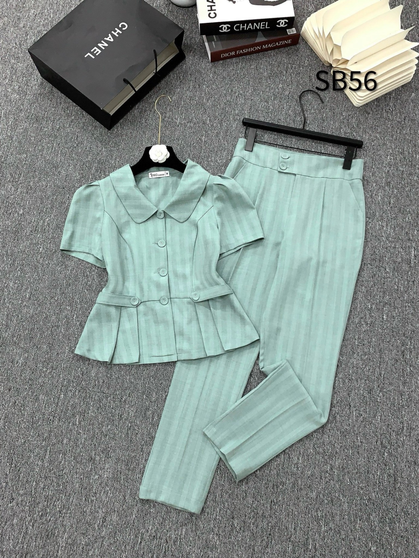 SB56 Sét áo peplum đỉa eo