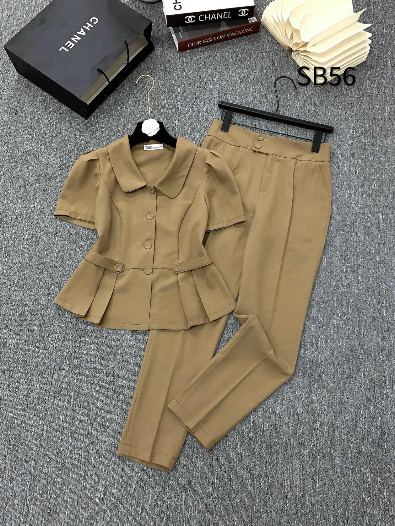 SB56 Sét áo peplum đỉa eo