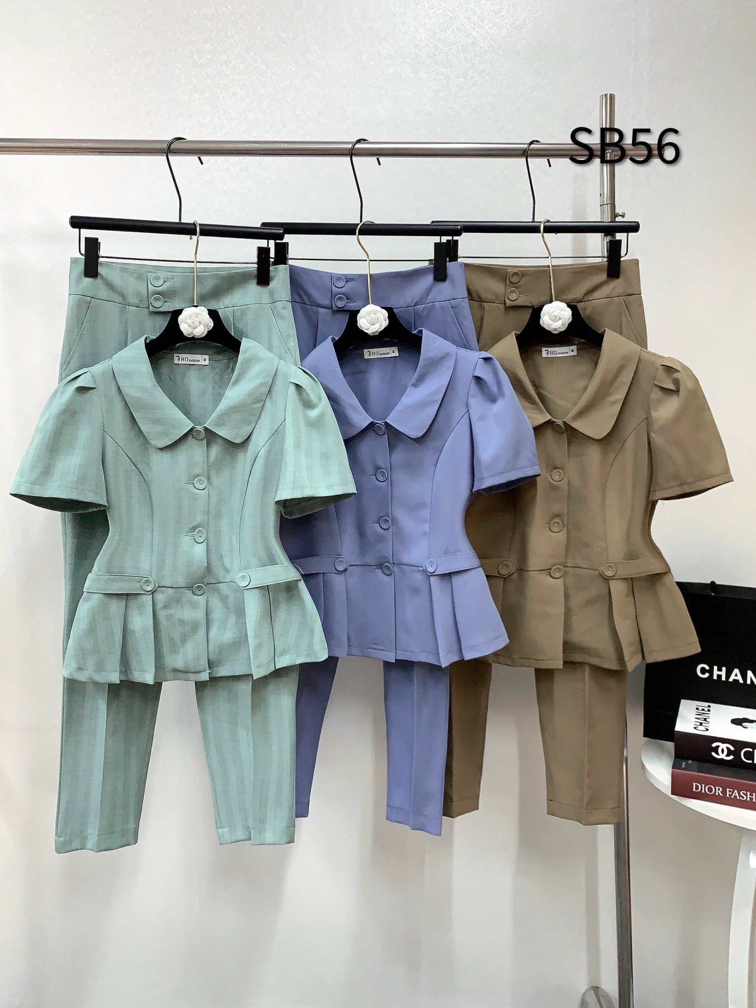 SB56 Sét áo peplum đỉa eo