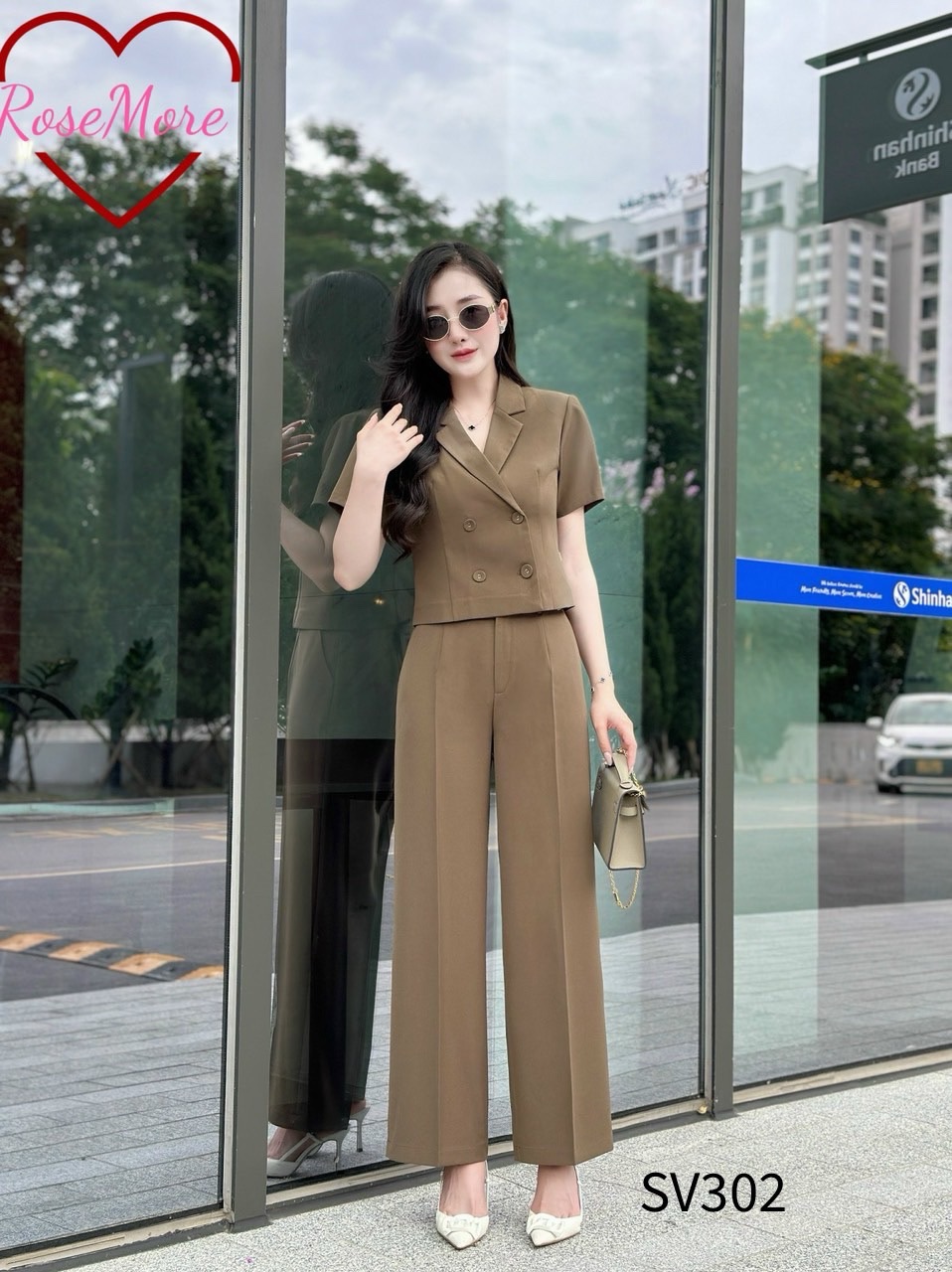 SV302 Sét vest cộc tay cổ K