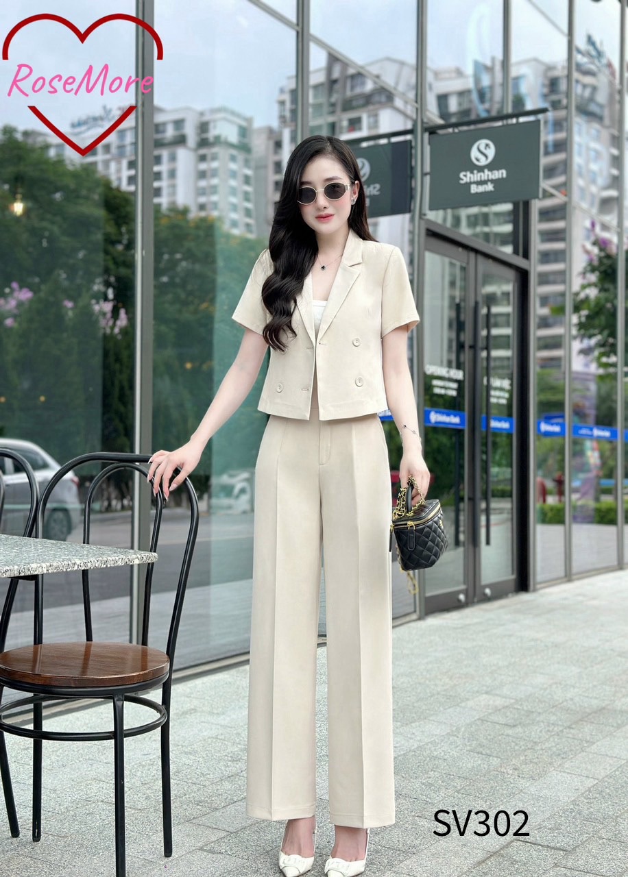 SV302 Sét vest cộc tay cổ K