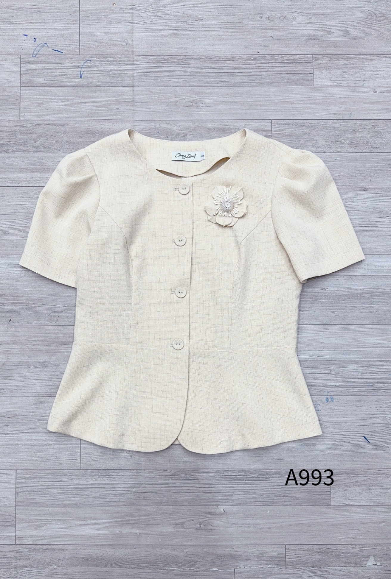 A993 Áo peplum tag hoa đá