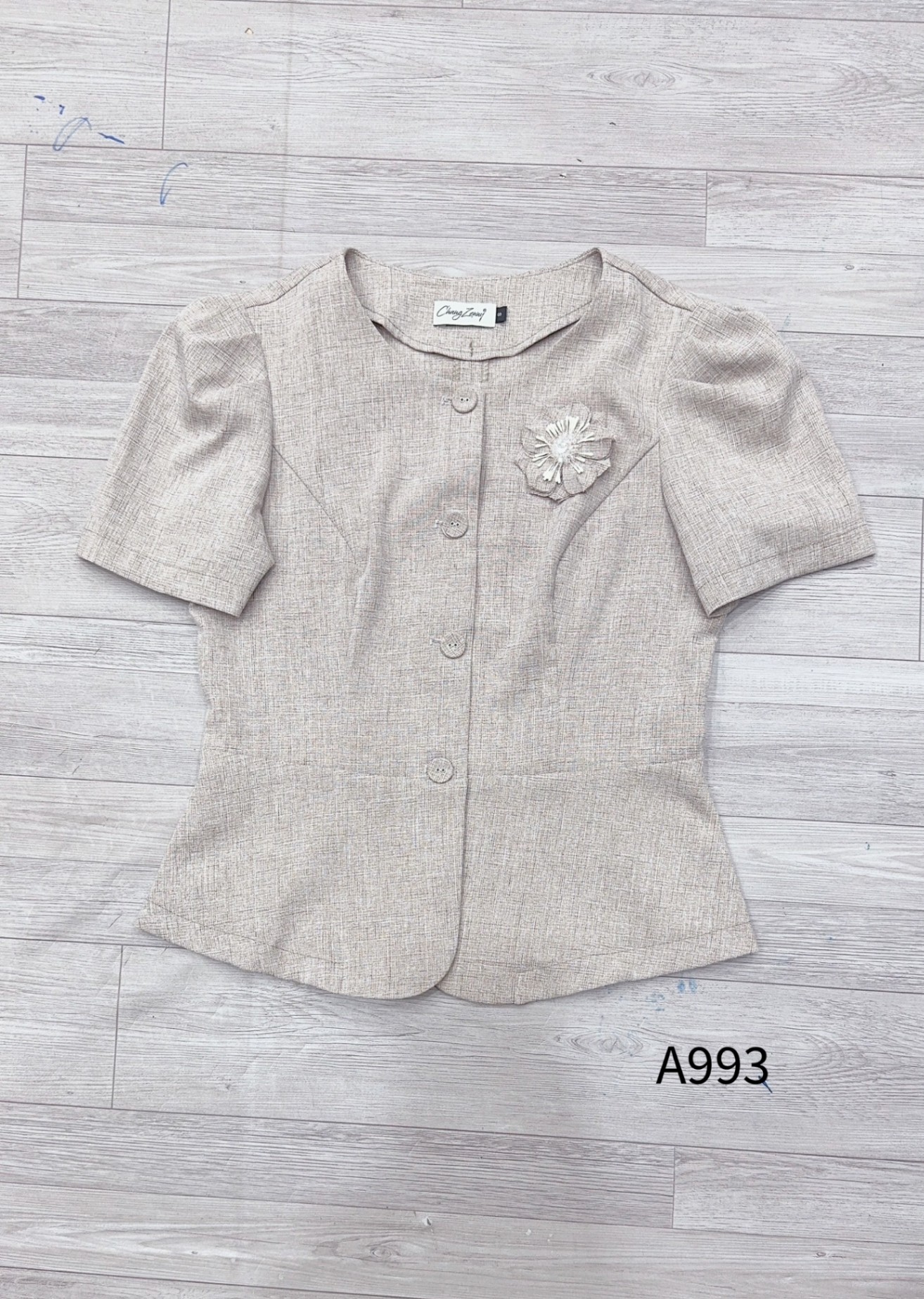 A993 Áo peplum tag hoa đá