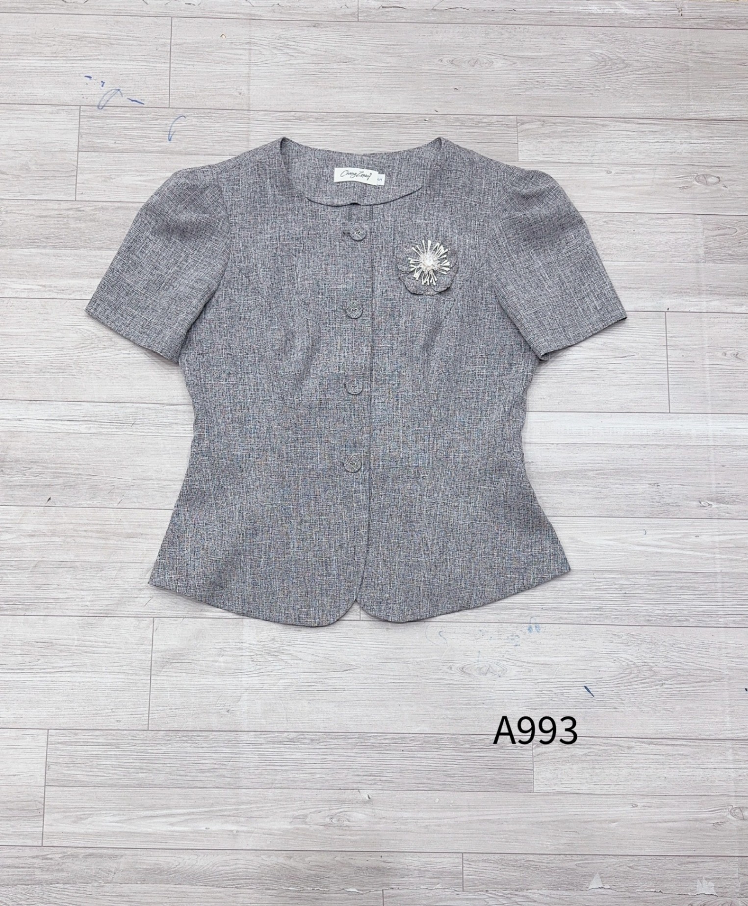 A993 Áo peplum tag hoa đá