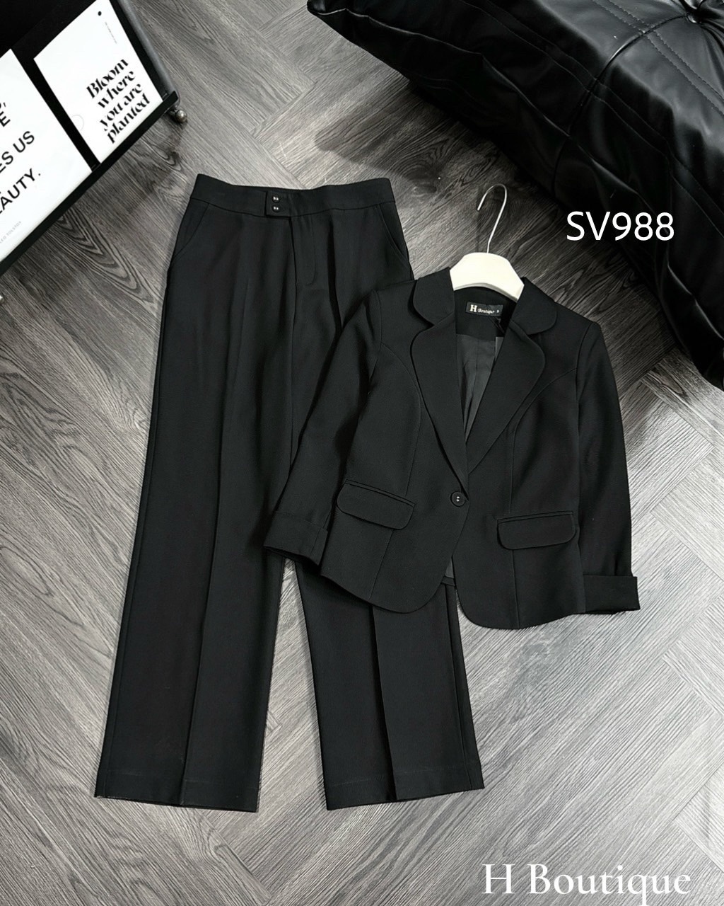 SV988 Sét vest quần xuông cổ B