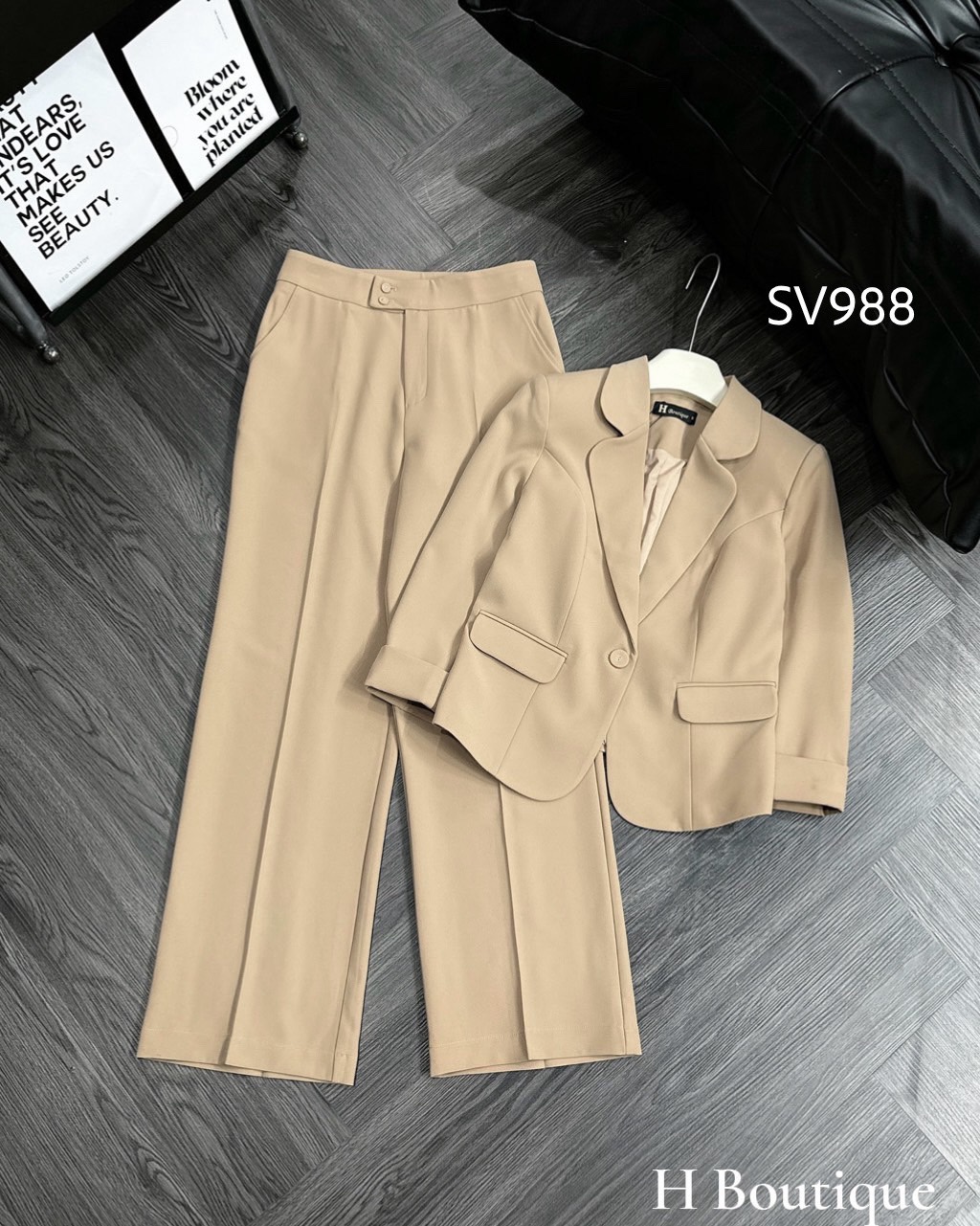 SV988 Sét vest quần xuông cổ B