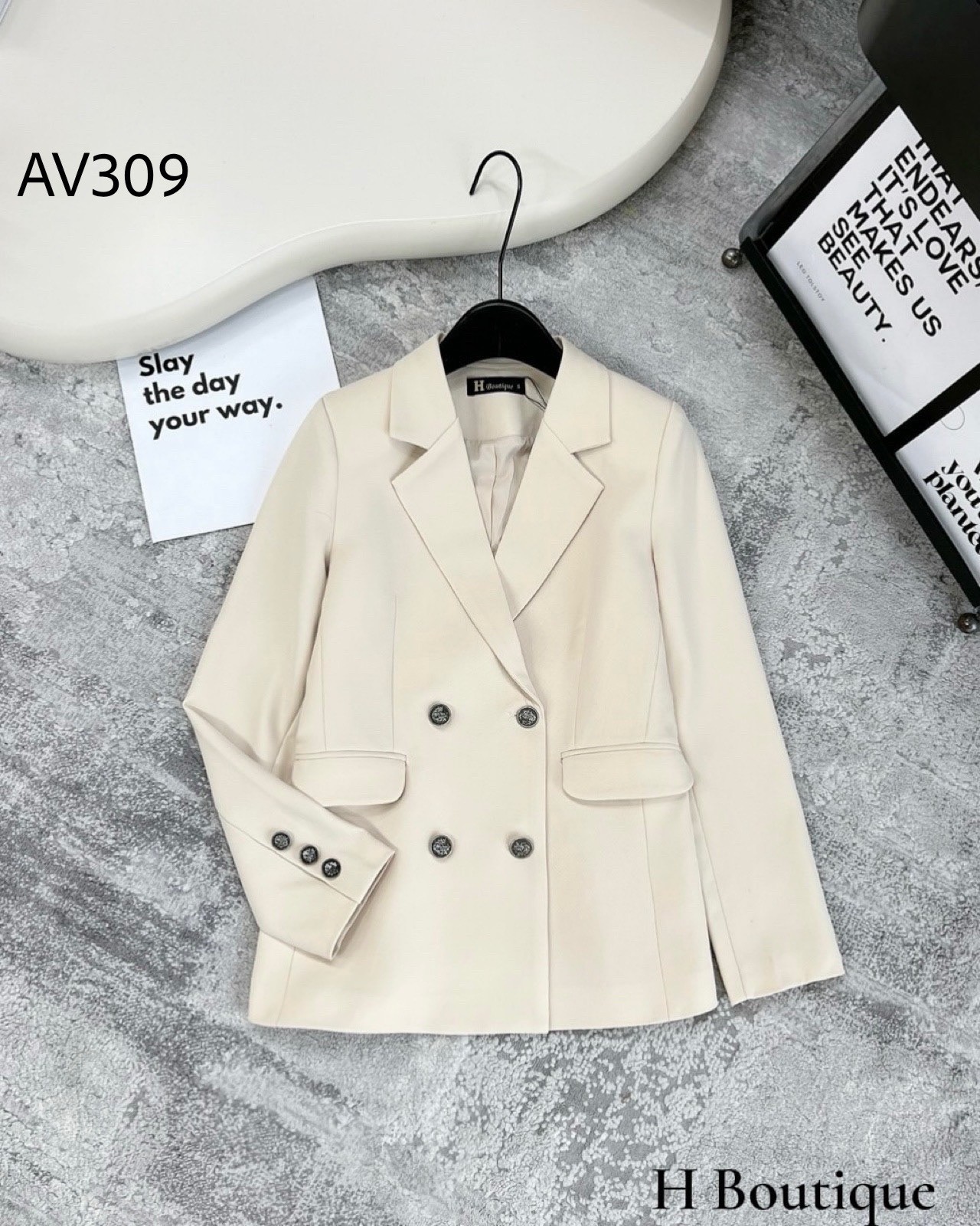 AV309 áo Blazer 4 cúc đồng