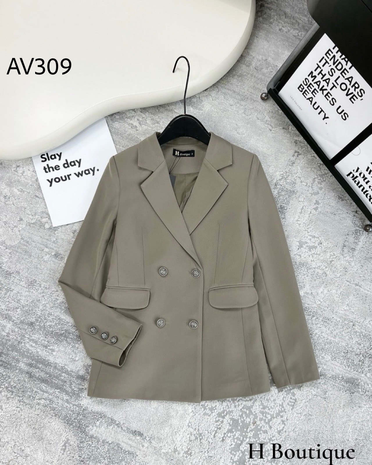 AV309 áo Blazer 4 cúc đồng