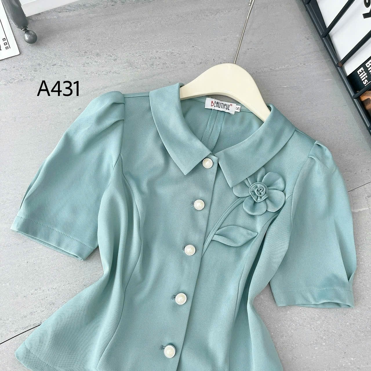 A431 áp peplum gắn hoa