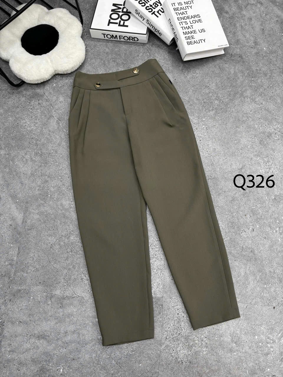 Q326 quần baggy đai 2 cúc chéo