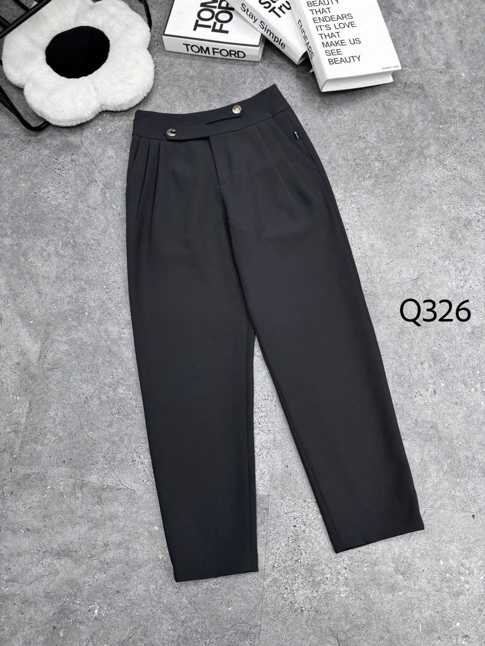 Q326 quần baggy đai 2 cúc chéo