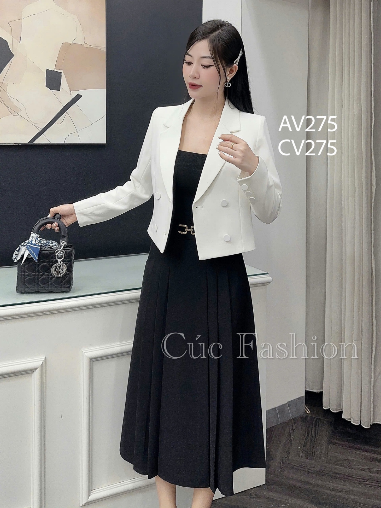 AV275 áo vest lỡ dài tay 4 cúc