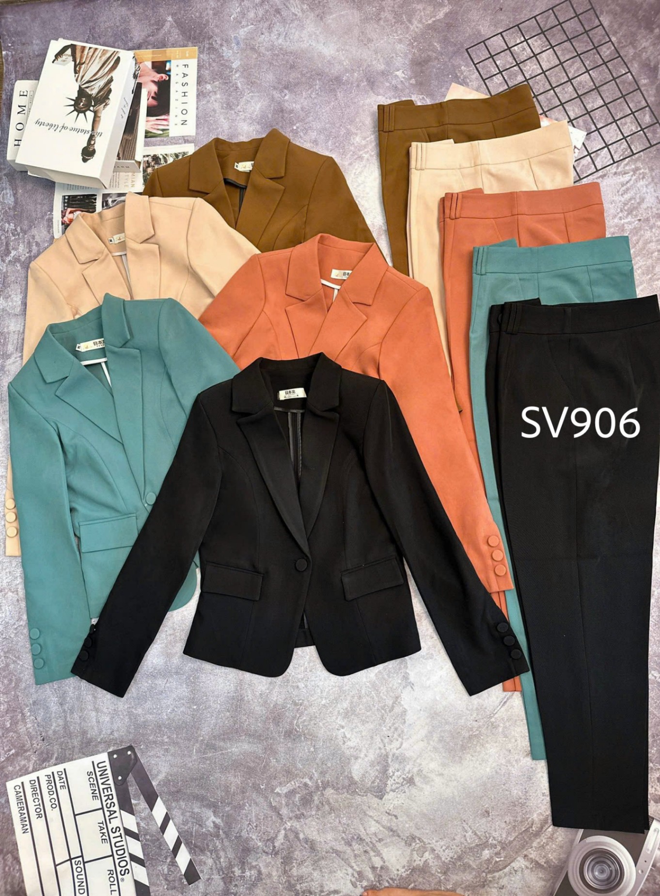 SV906 set vest quần baggy cúc bọc