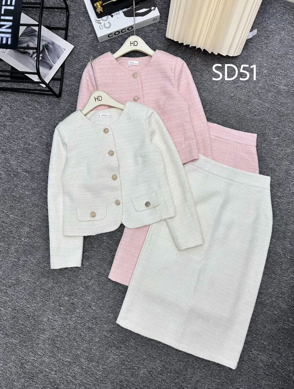 SD51 set dạ váy ôm đơn giản