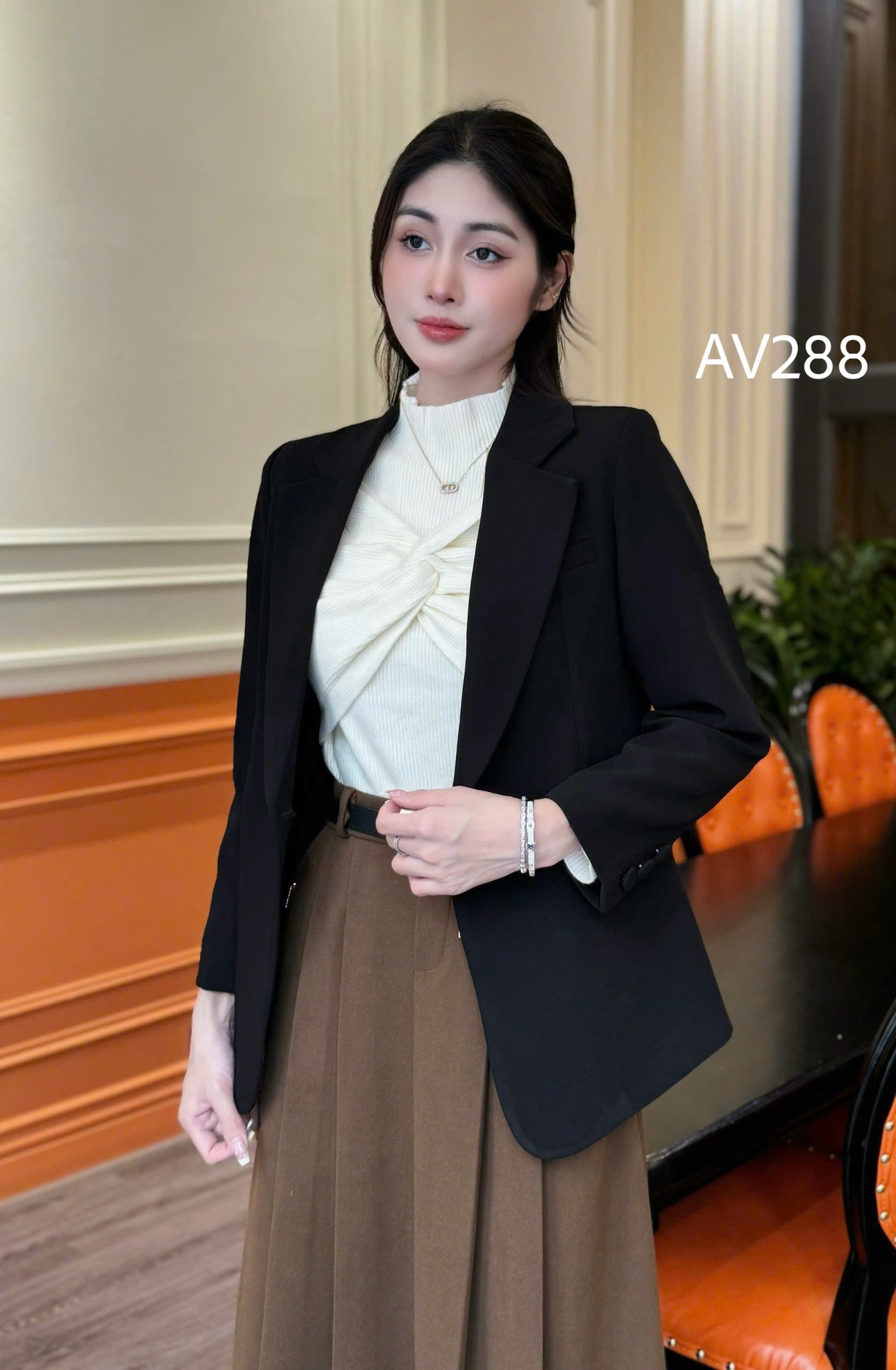 AV288 Áo vest 1 cúc cổ K