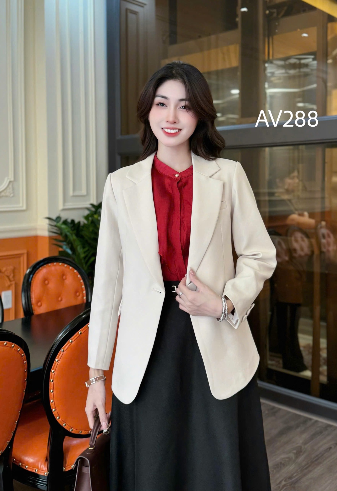 AV288 Áo vest 1 cúc cổ K