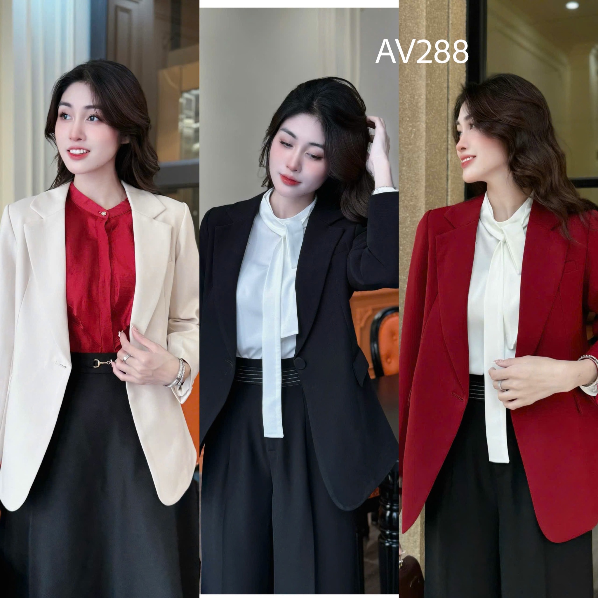 AV288 Áo vest 1 cúc cổ K