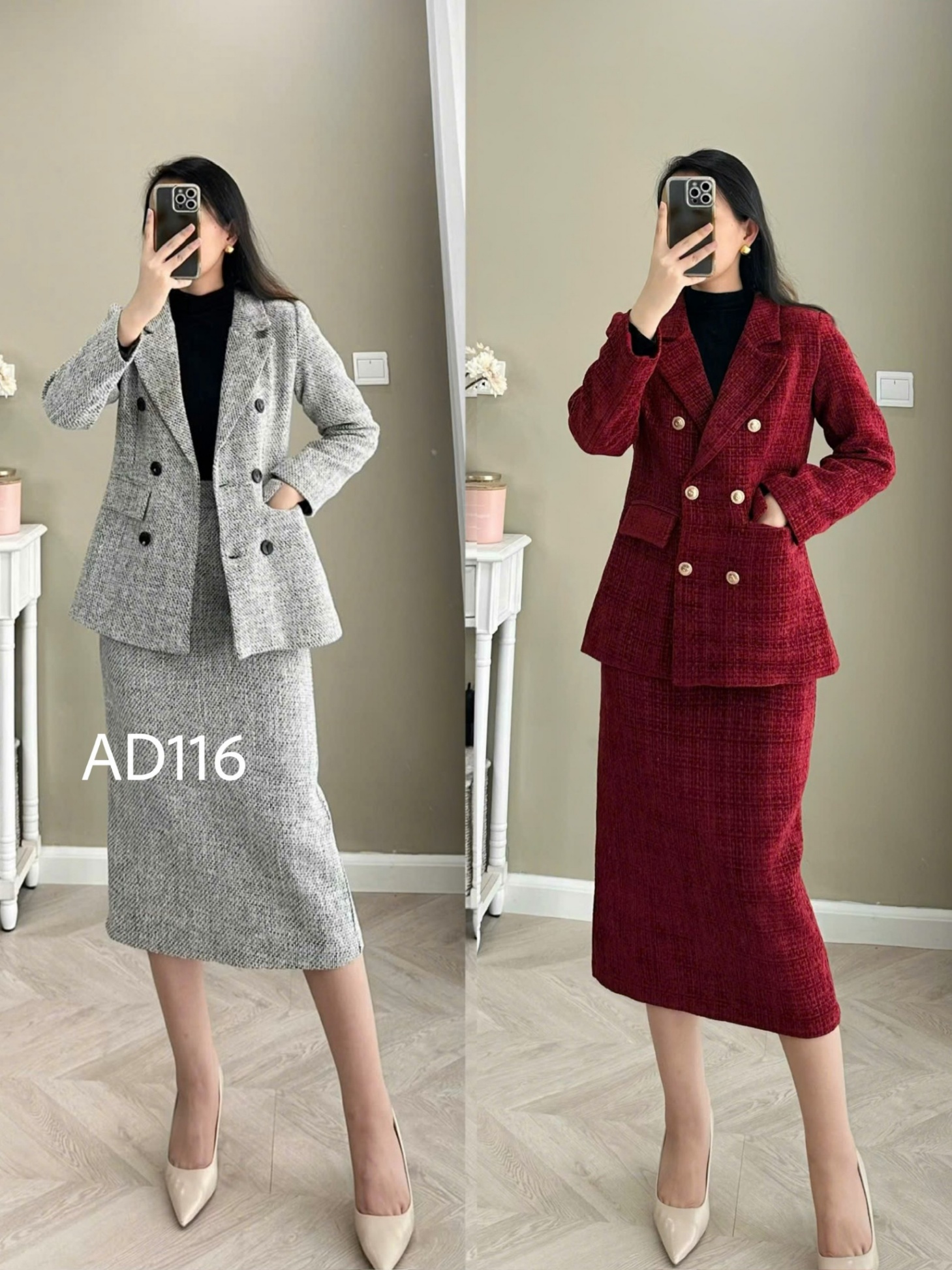 AD116 áo dạ blazer 6 cúc