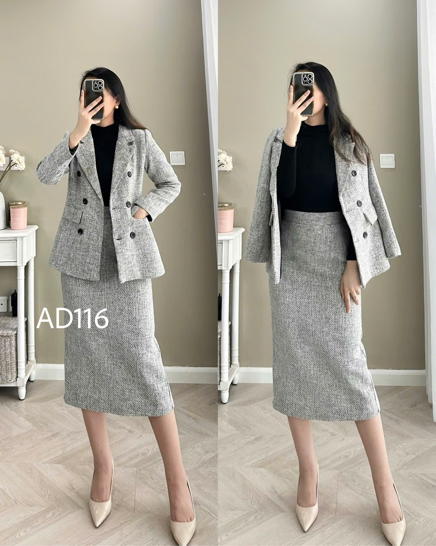 AD116 áo dạ blazer 6 cúc