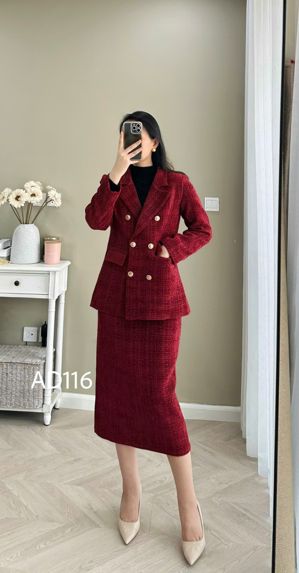 AD116 áo dạ blazer 6 cúc